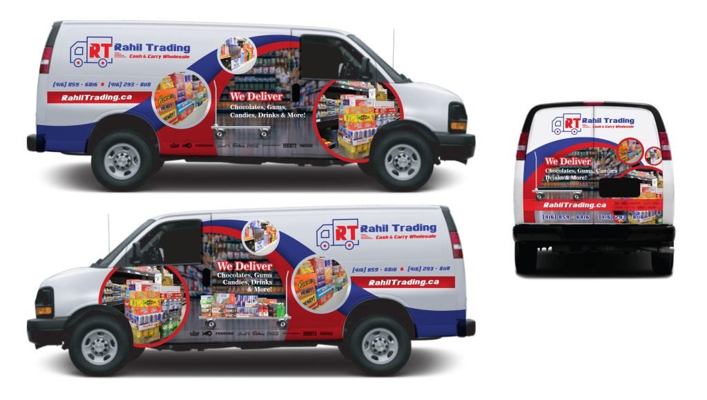 Full Commercial Vinyl Wrap – GMC Savana – Rahil Trading - Vinyl Wrap Toronto - Mock up