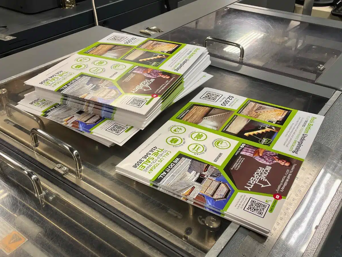 RockBottom Underpinning 2 Fold Flyers - Printing Process
