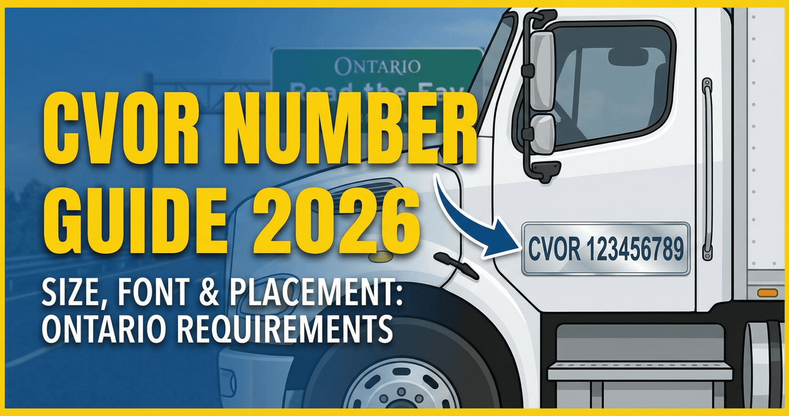 CVOR Number Printing Requirements Ontario